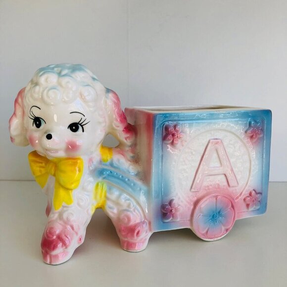 Unique Vintage Other - Vintage Anthropomorphic Ceramic Lamb Planter Multicolor Nursery Decor Kitsch‎